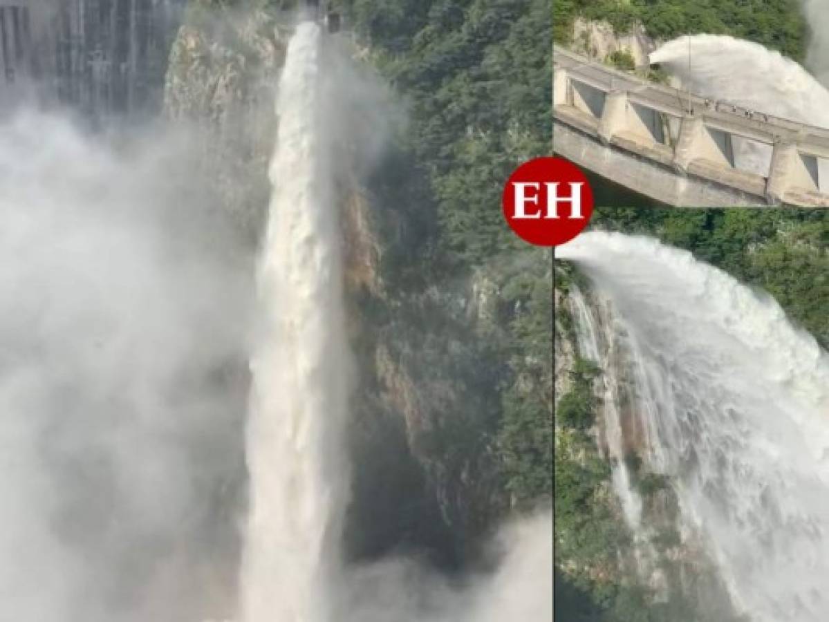 VIDEOS: Impresionante caída de agua por descargas en represa El Cajón