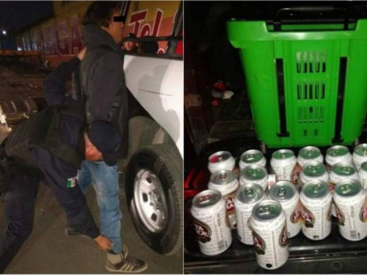 Dos hondureños detenidos en México tras robar cervezas de una tienda