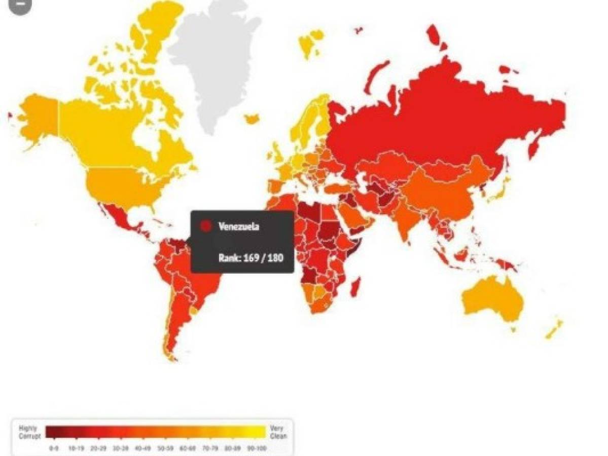 Venezuela está entre los 12 países más corruptos del mundo