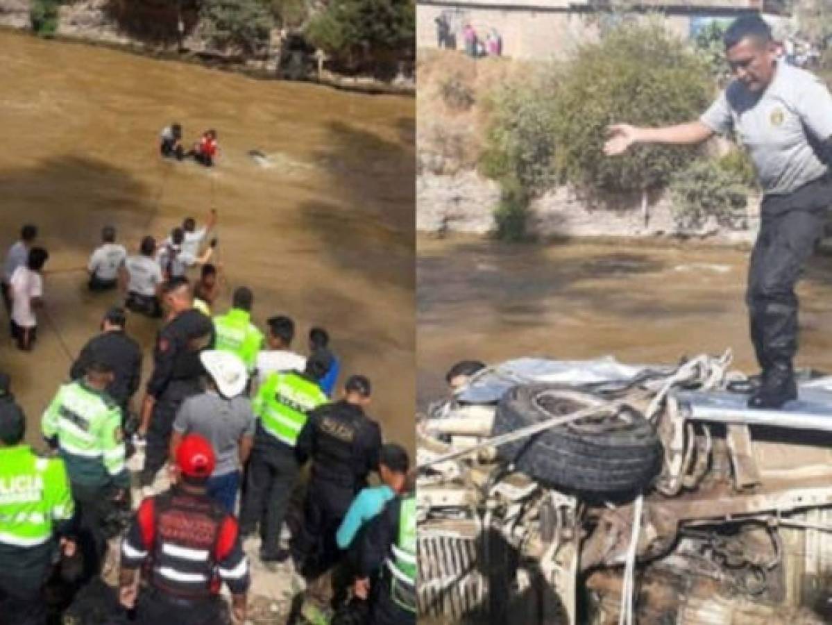 Al menos ocho muertos deja caída de minibús a río en Andes de Perú