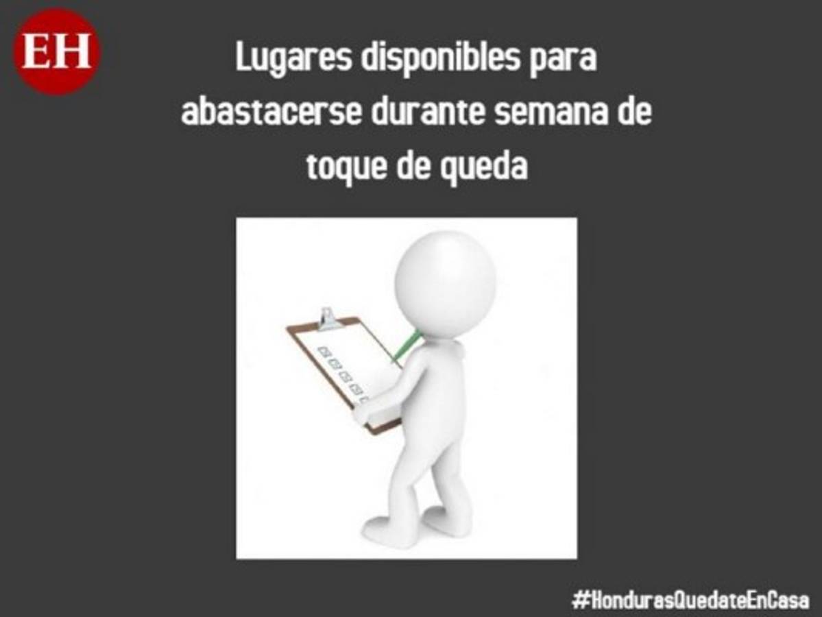 Lugares donde abastecerse de alimentos durante toque de queda