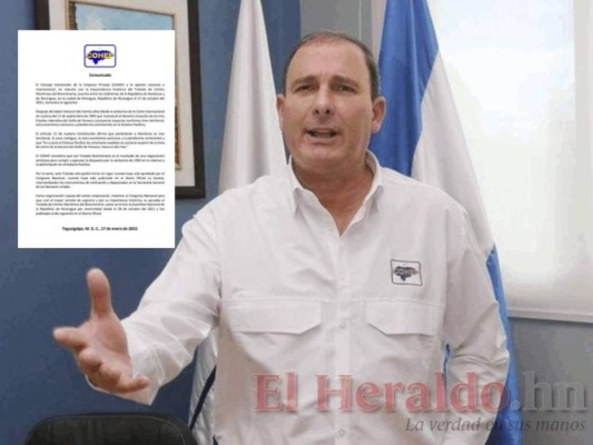 Cohep insta al Congreso a aprobar el Tratado de Límites Marítimos firmado con Nicaragua