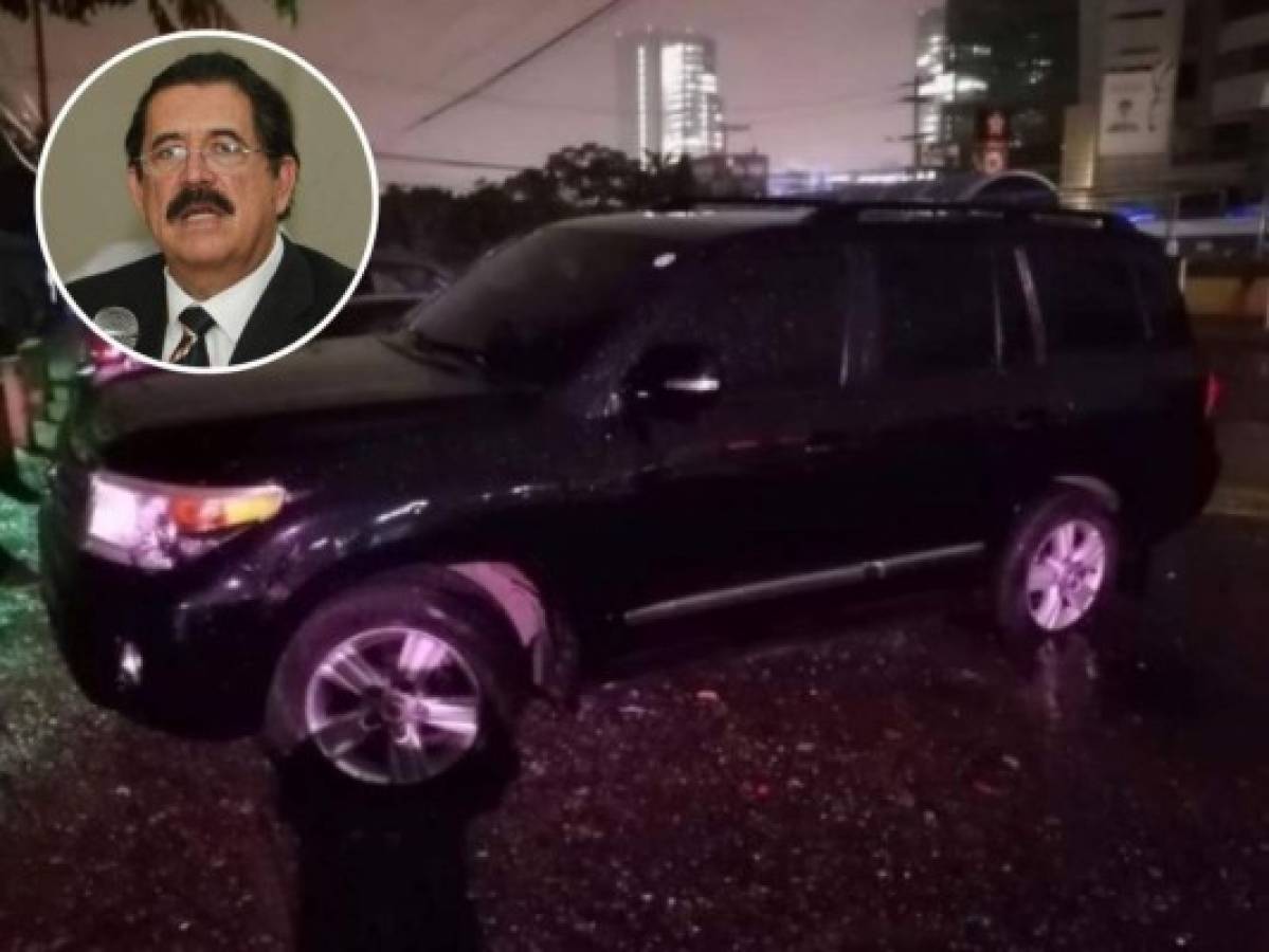 Expresidente Manuel Zelaya sufre percance con su vehículo en el bulevar Suyapa