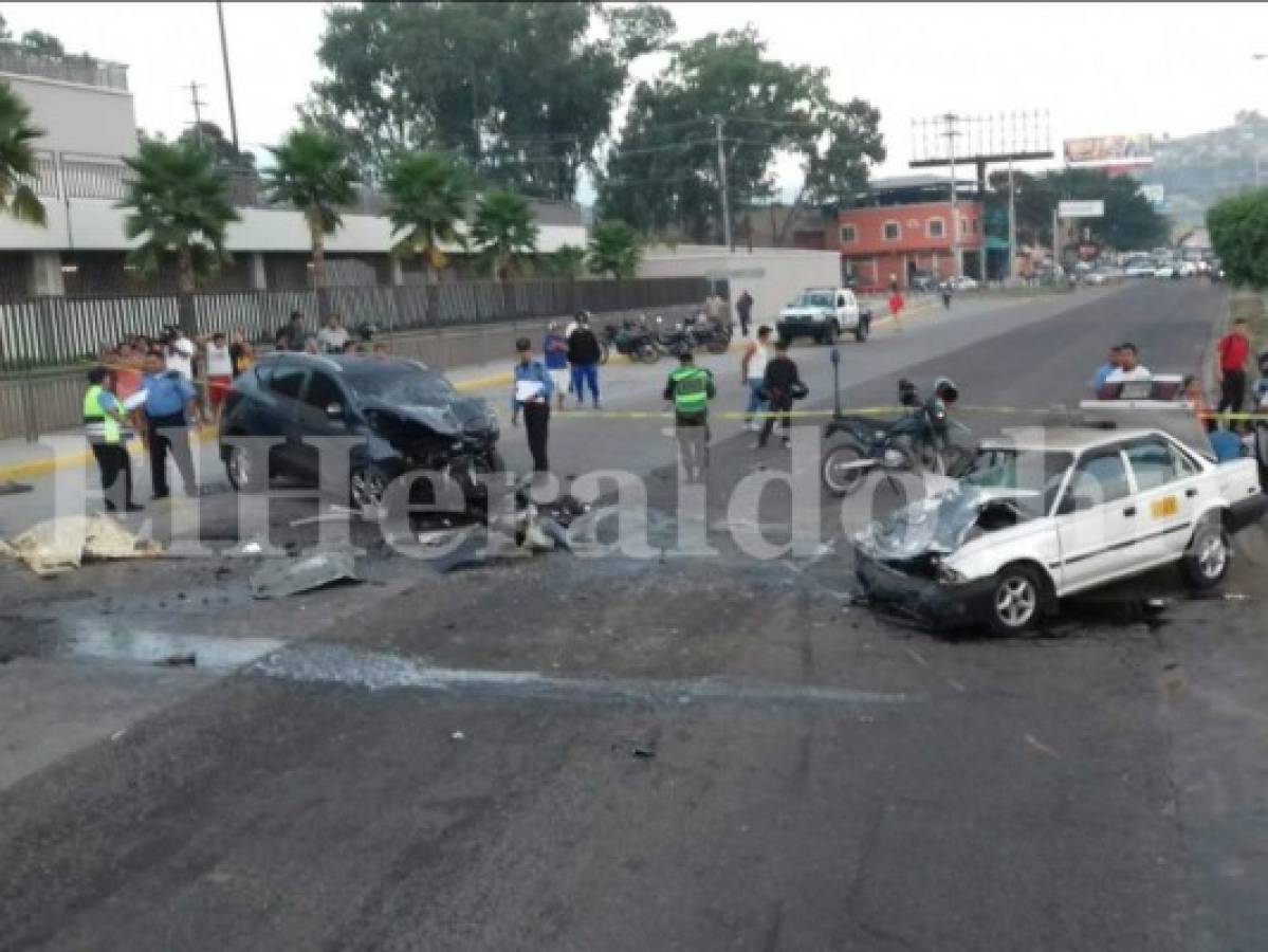 Dos muertos y varios heridos deja accidente frente al Banco Central de Honduras (BCH)