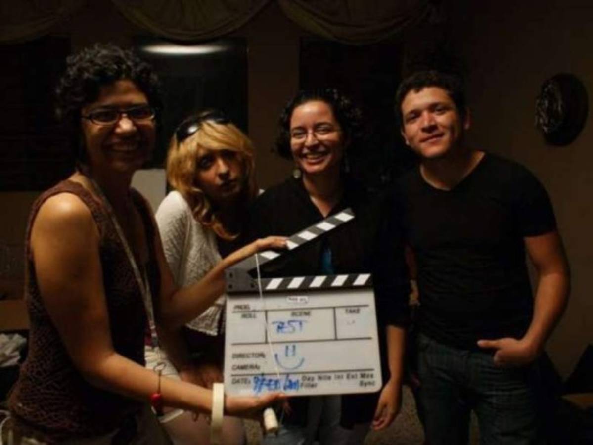 En el rodaje de “Toque de queda”. Ella confió que no quedó conforme con este largometraje. Foto: Cortesía/El Heraldo