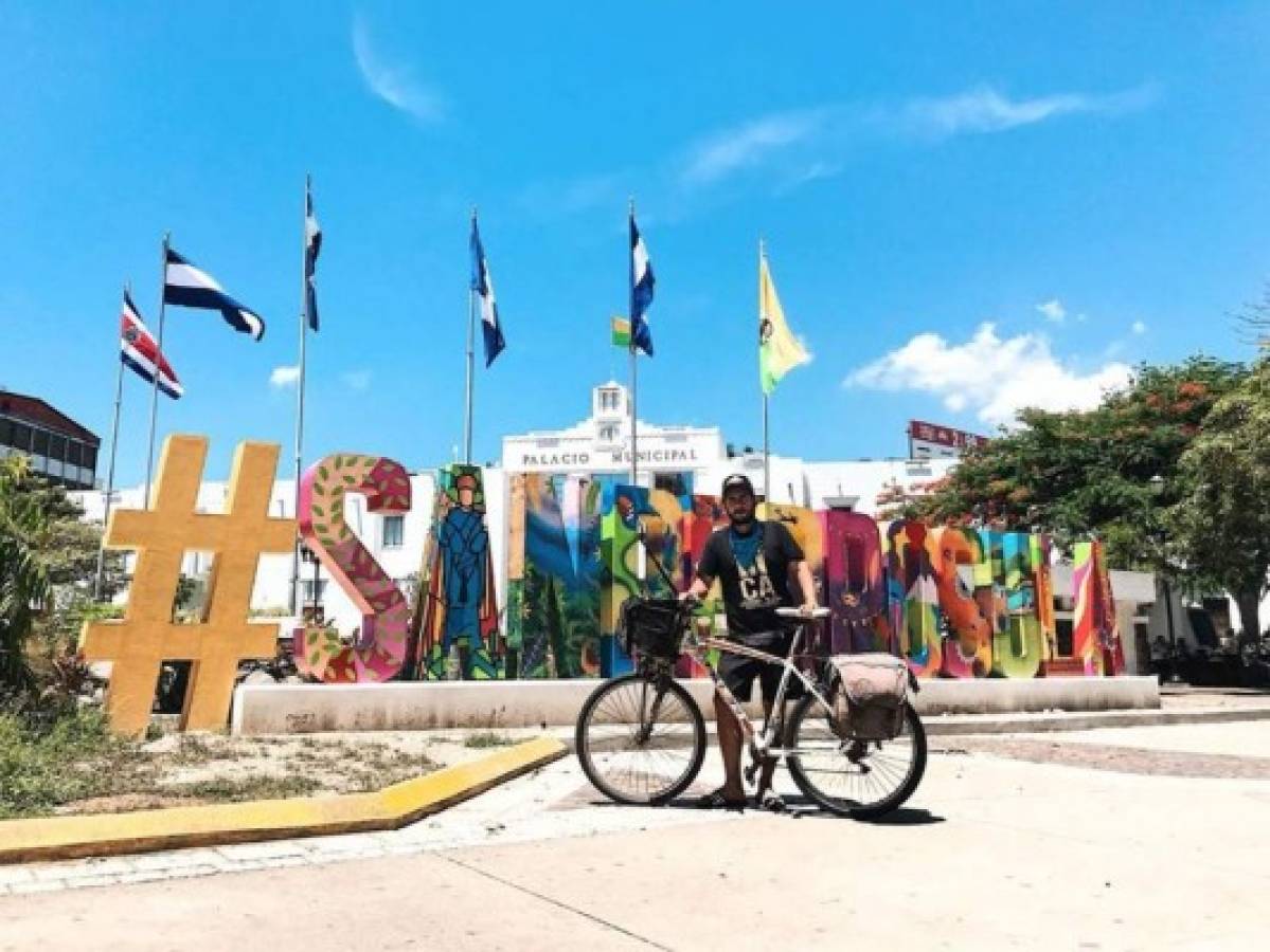 En San Pedro Sula le roban bicicleta a uruguayo que intenta recorrer América