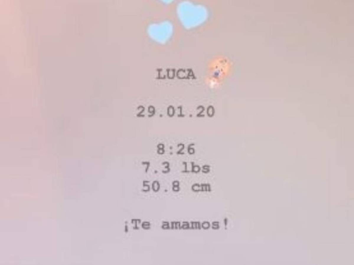 Estos fueron los detalles que dio Boquín sobre su primer varoncito. Foto captura Instagram