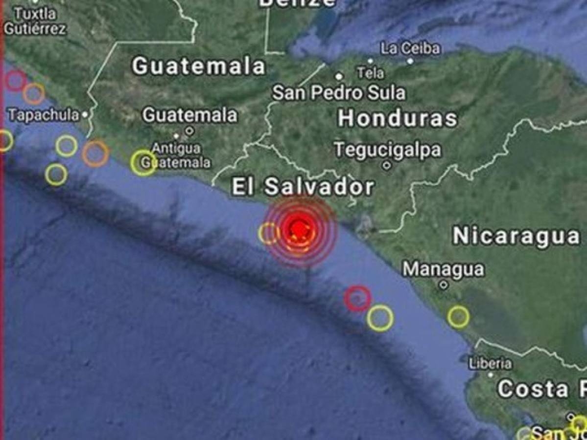Sismo de 4.8 grados se registró frente a las costas de Centroamérica