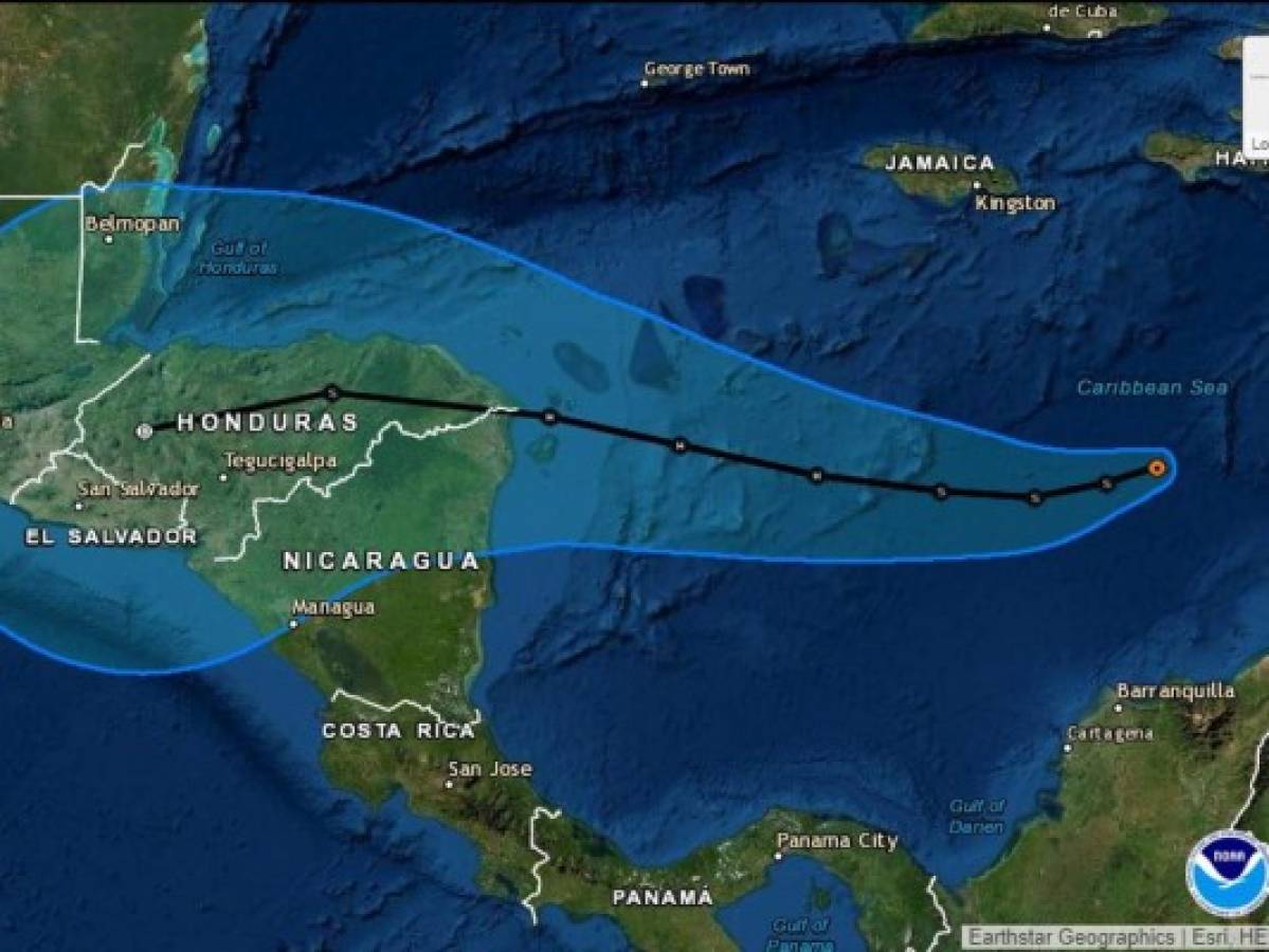 Iota ya es depresión tropical y llegaría a Honduras el domingo como huracán categoría 1