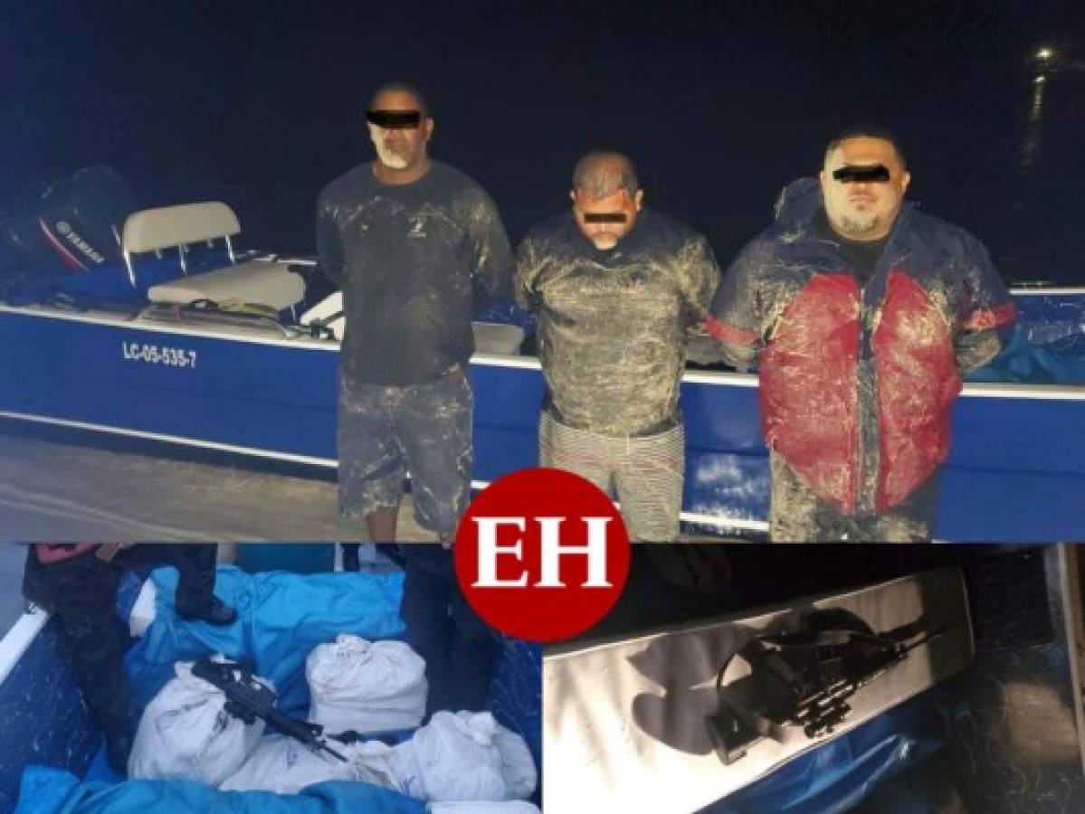 Caen tres hombres con droga en narcolancha en Islas de la Bahía