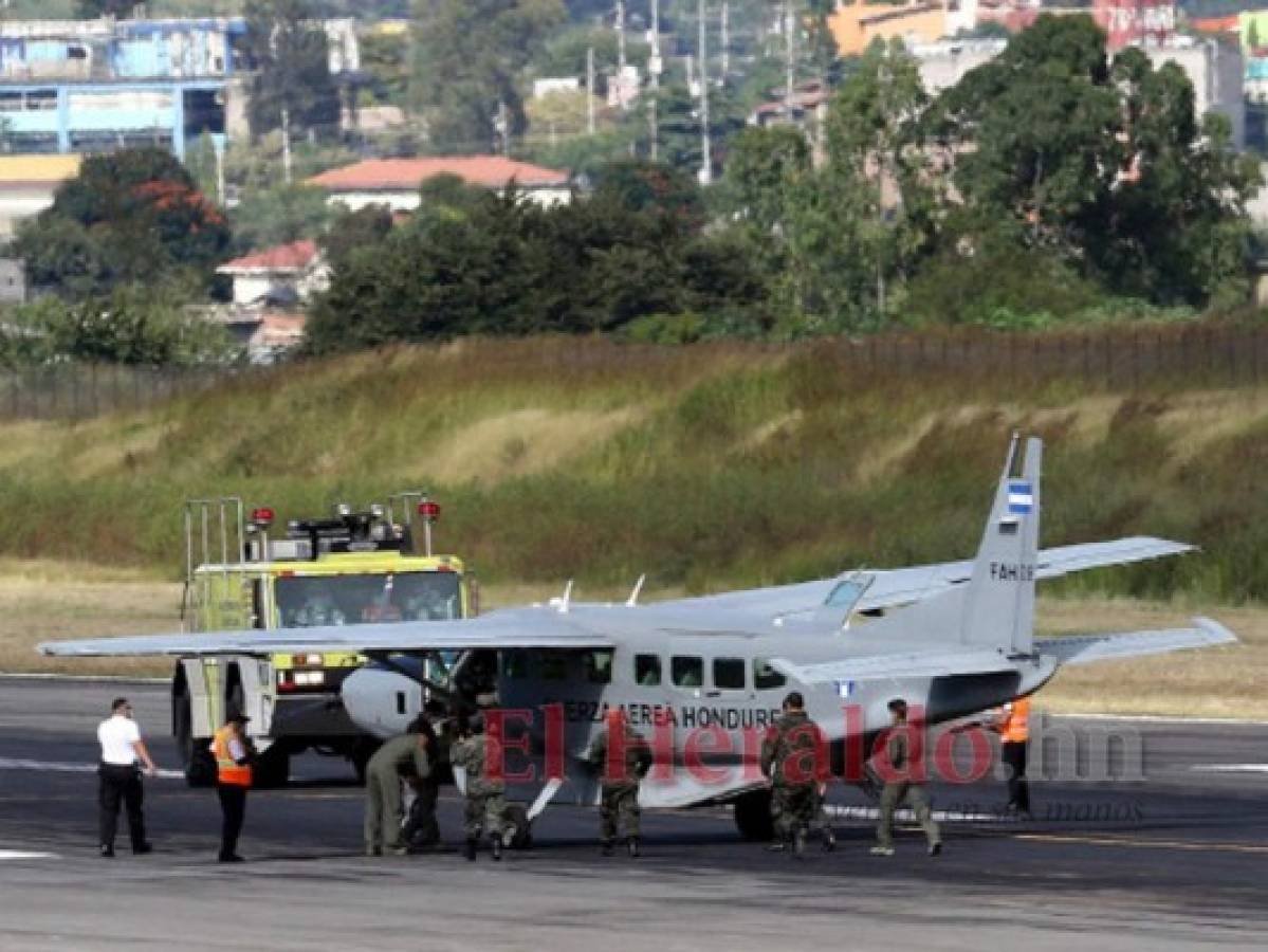 Avión de la Fuerza Aérea sufre percance en Toncontín