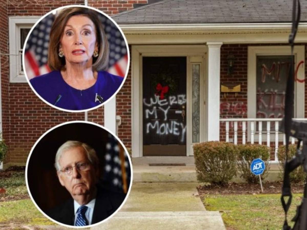 '¿Dónde está mi dinero?': La pregunta pintada en las casas de Pelosi y McConnell