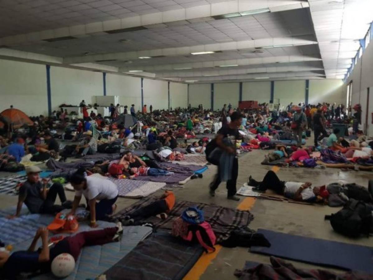 Caravana de migrantes en México es acompañada por equipo de Derechos Humanos de Honduras