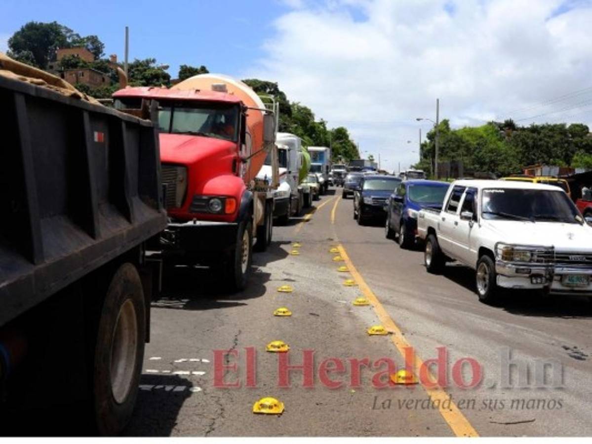 San Pedro Sula reportó un caos vehicular durante las manifestaciones. Foto: El Heraldo