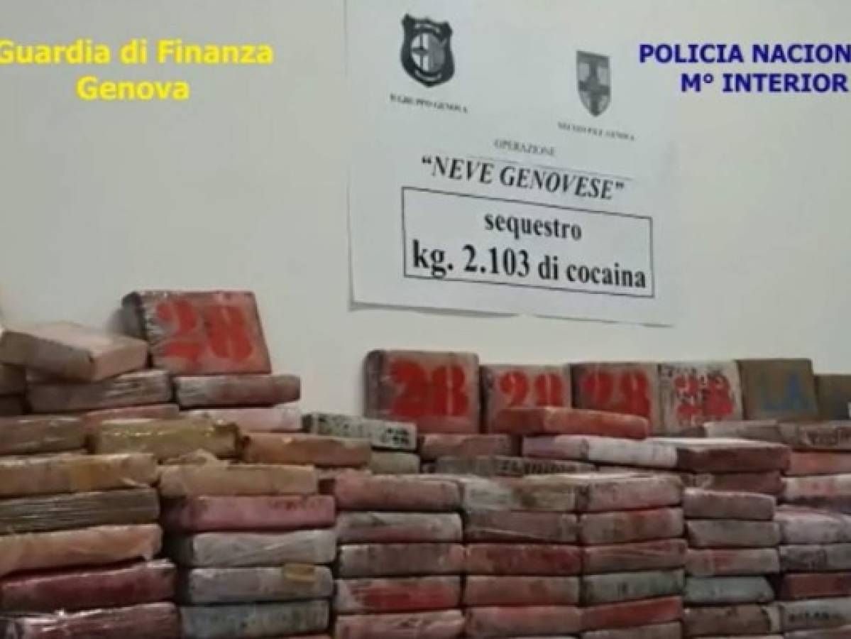 Italia incauta dos toneladas de cocaína proveniente de Colombia con destino a España  
