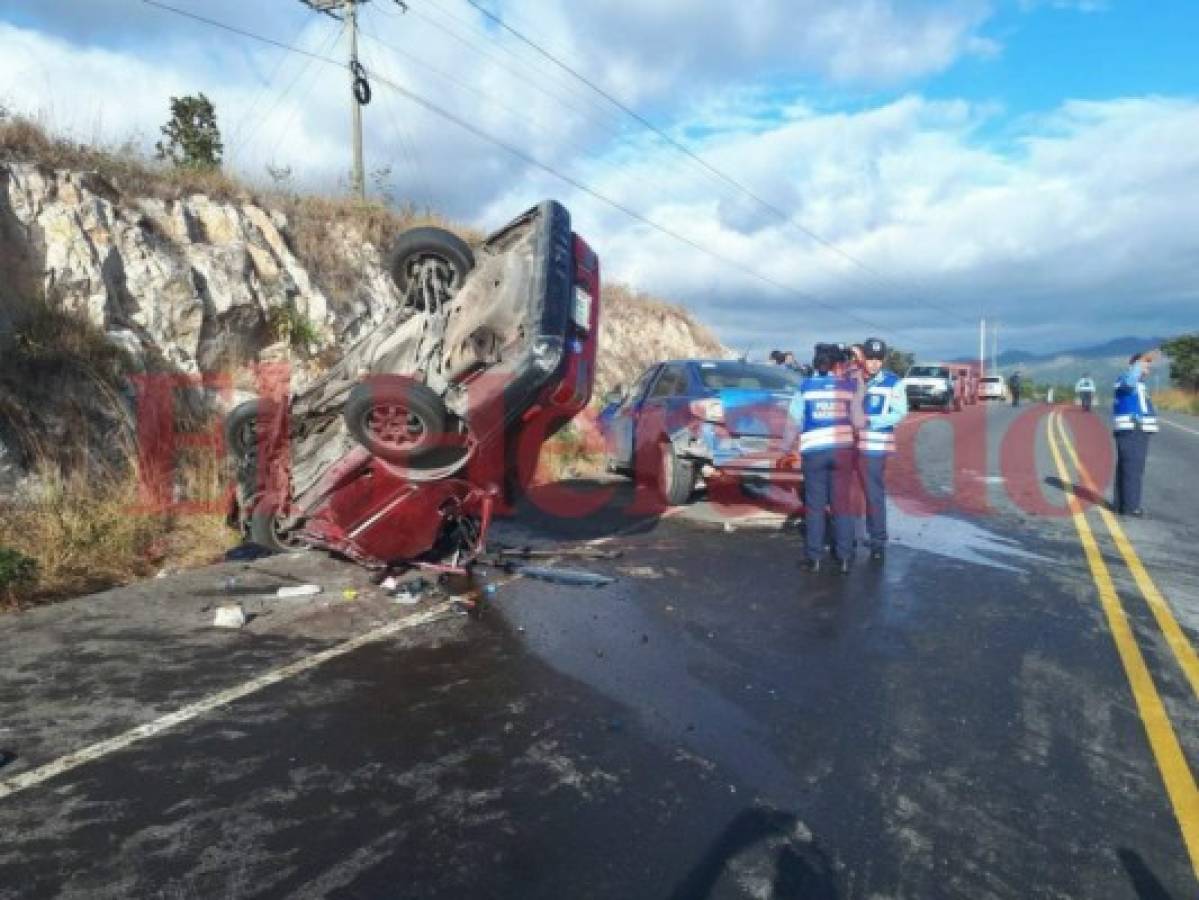 Una mujer muerta y cinco heridos deja accidente en carretera a Olancho