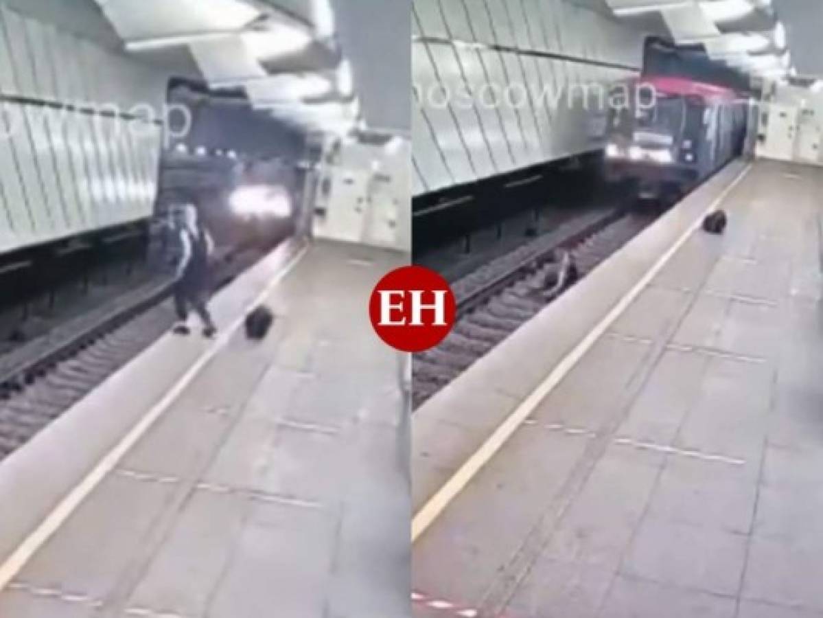 ¡Tremendo susto! Joven se lanza a las vías de un tren y se salva de milagro