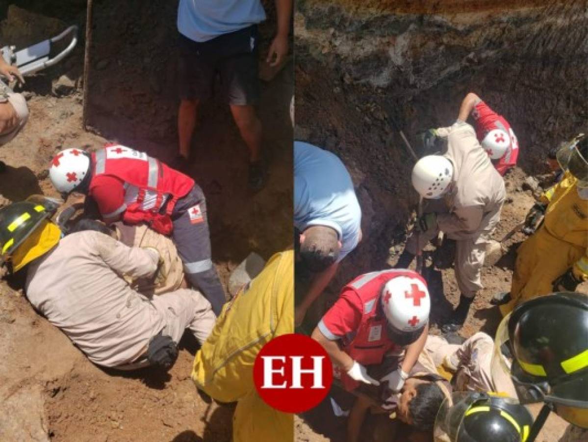 Rescatan a tres personas soterradas en construcción en Sabanagrande