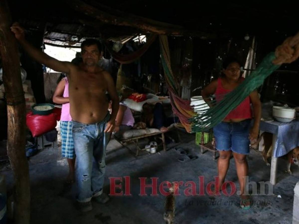 Esta familia en La Libertad, Francisco Morazán, expresó que perdieron todo, tienen que comprar la comida del día con lo poco que el señor gana a veces. Foto: David Romero/El Heraldo