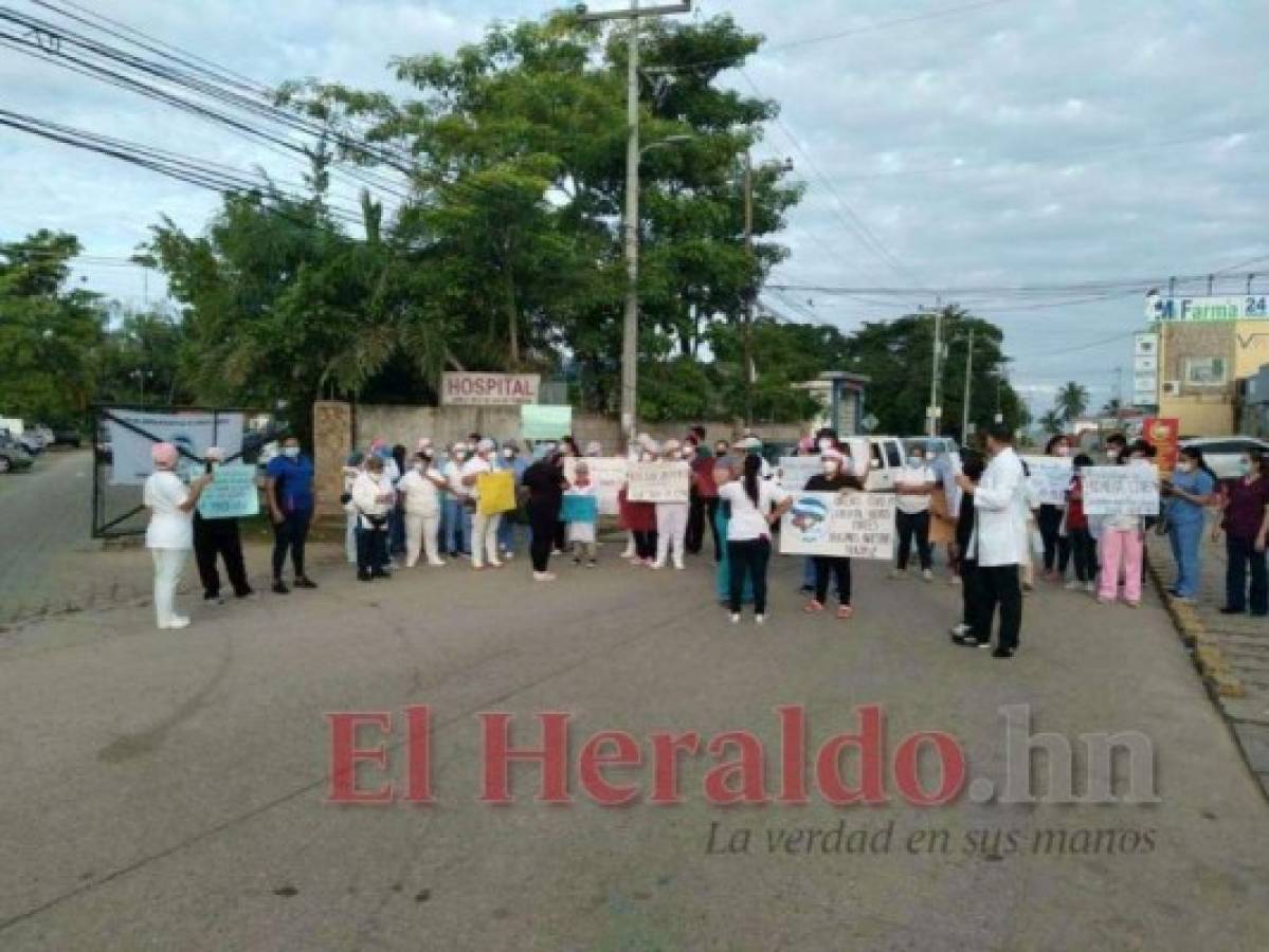 Protesta de empleados en Puerto Cortés. Foto: El Heraldo
