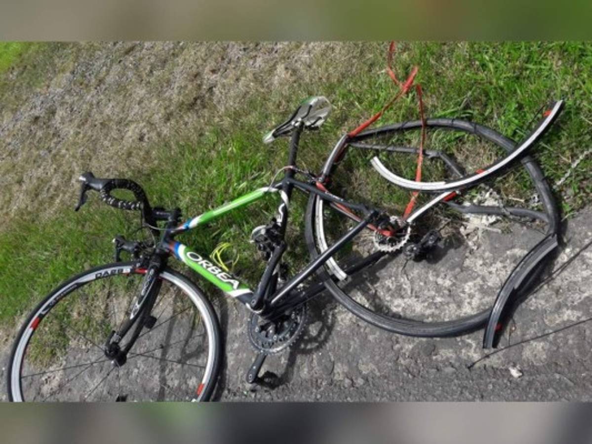 La bicicleta de Jorge Leonel García Núñez quedó semidestruida.