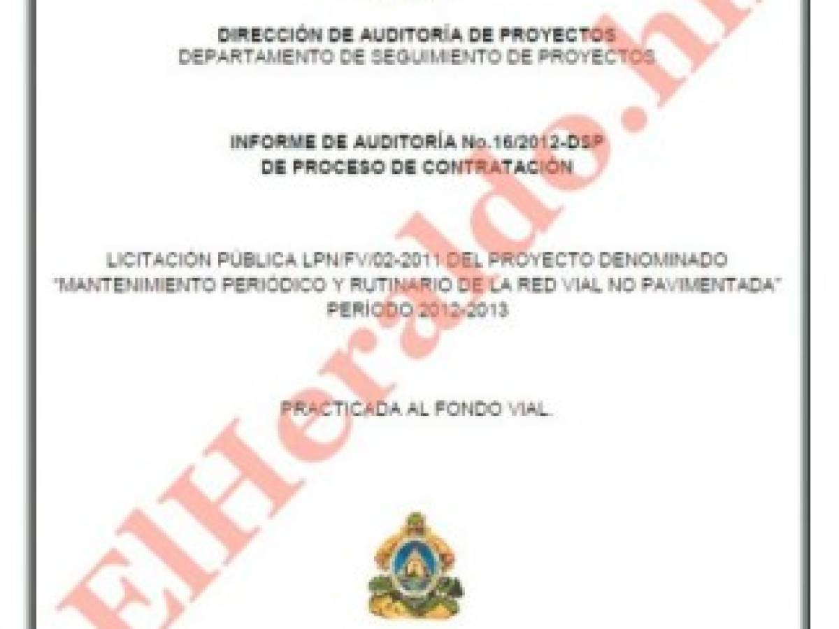 Auditoría del Tribunal Superior de Cuentas muestra irregularidades en contrato a favor de Los Cachiros