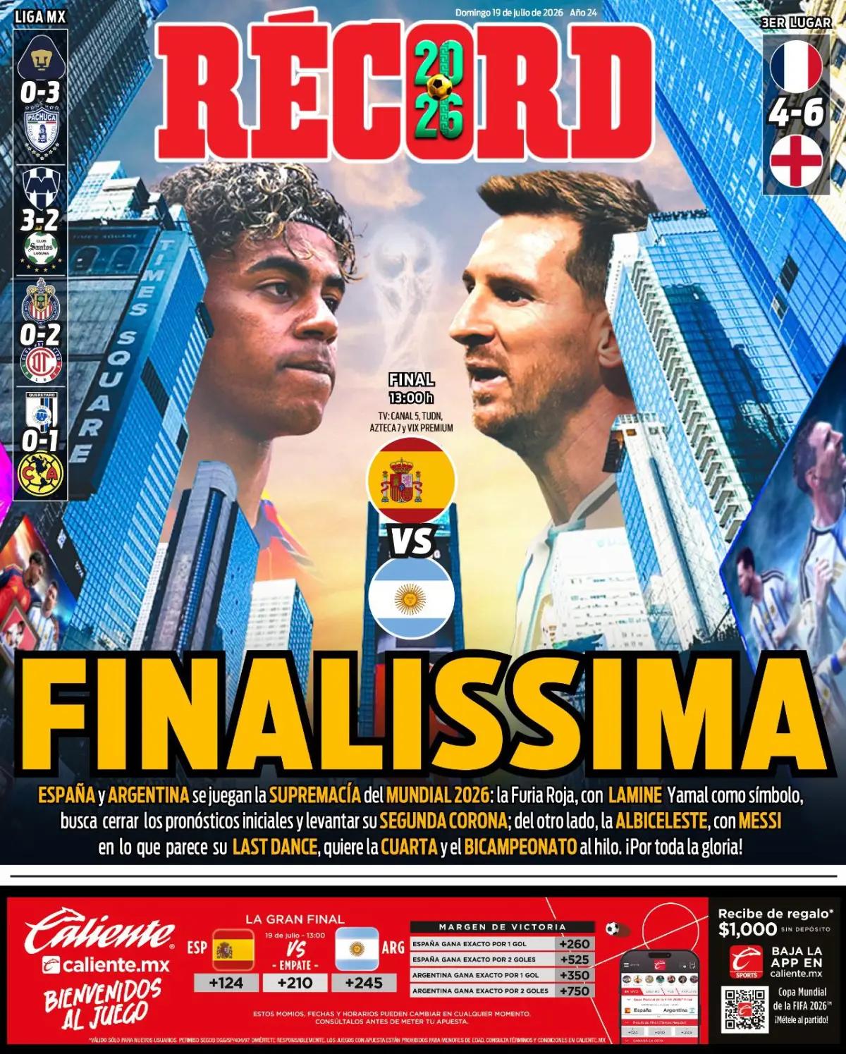 Lo que dicen los medios previo a la final del Mundial 2026 entre España y Argentina