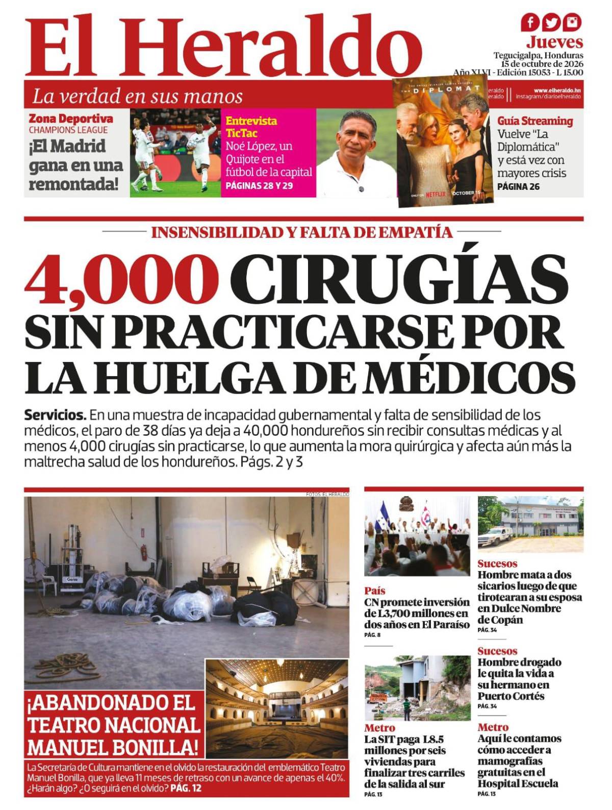 4,000 cirugías sin practicarse por la huelga de médicos