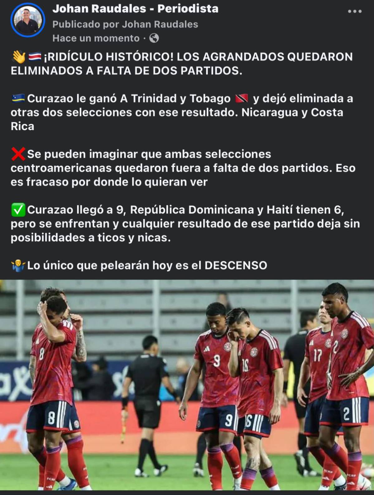 Prensa explota tras eliminación de Costa Rica en Concacaf: Una mancha la peor de la historia