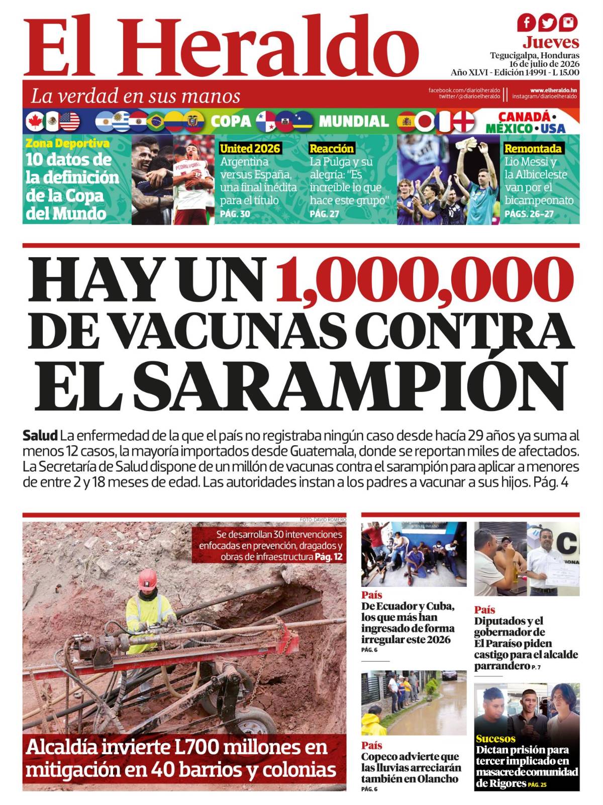 Hay un 1,000,000 de vacunas contra el sarampión