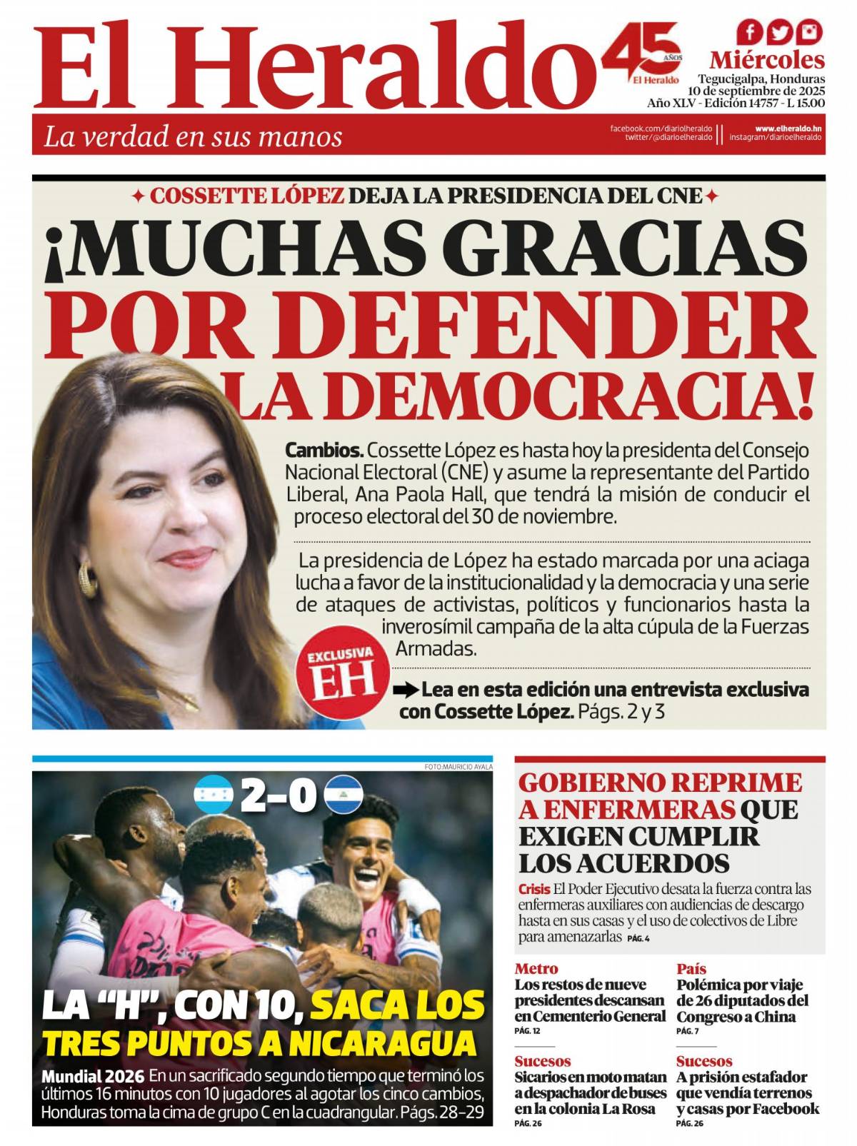 ¡Muchas gracias por defender la democracia!