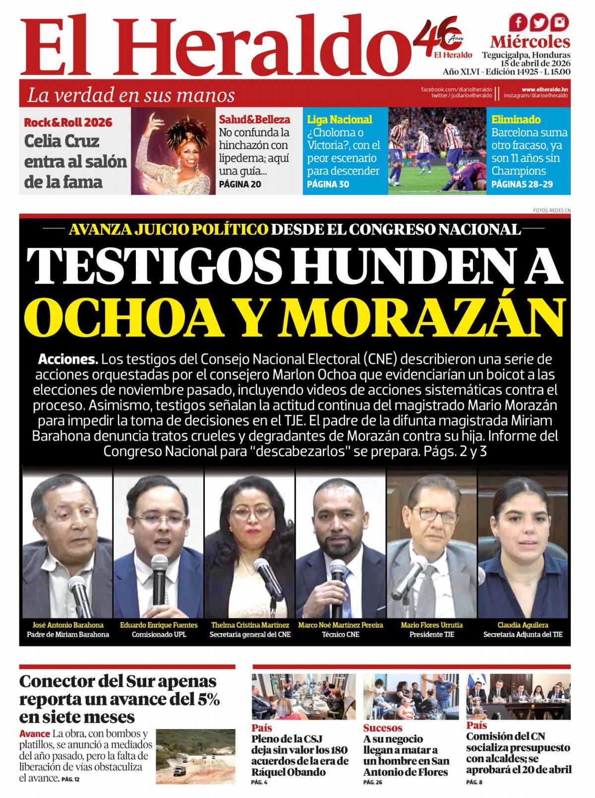 Testigos hunden a Ochoa y Morazán
