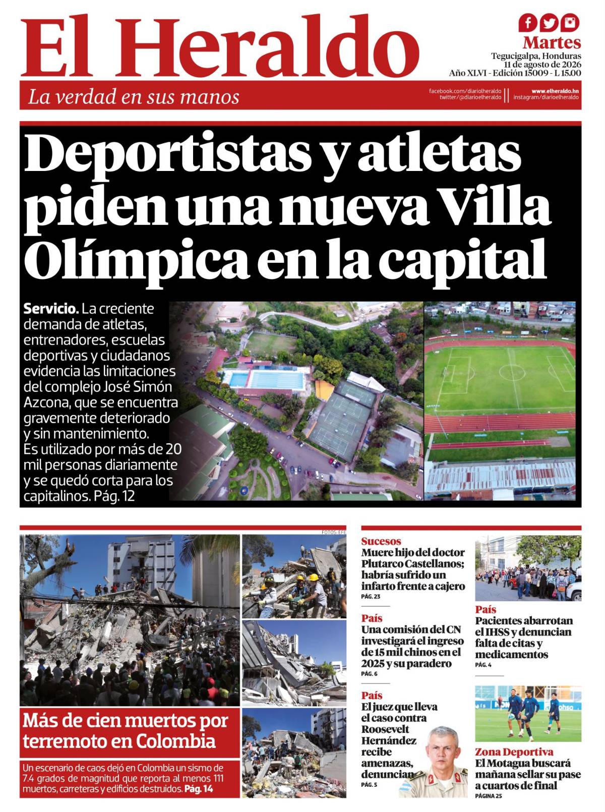Deportistas y atletas piden una nueva Villa Olímpica en la capital