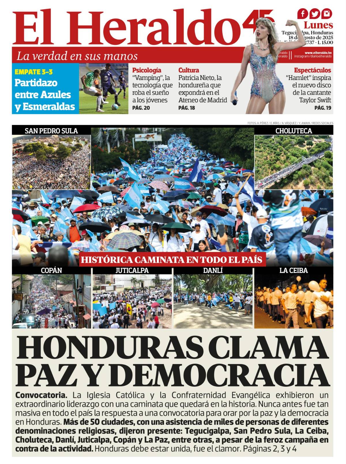 Honduras clama paz y democracia