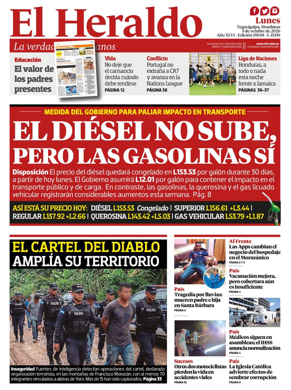 El diésel no sube, pero las gasolinas sí