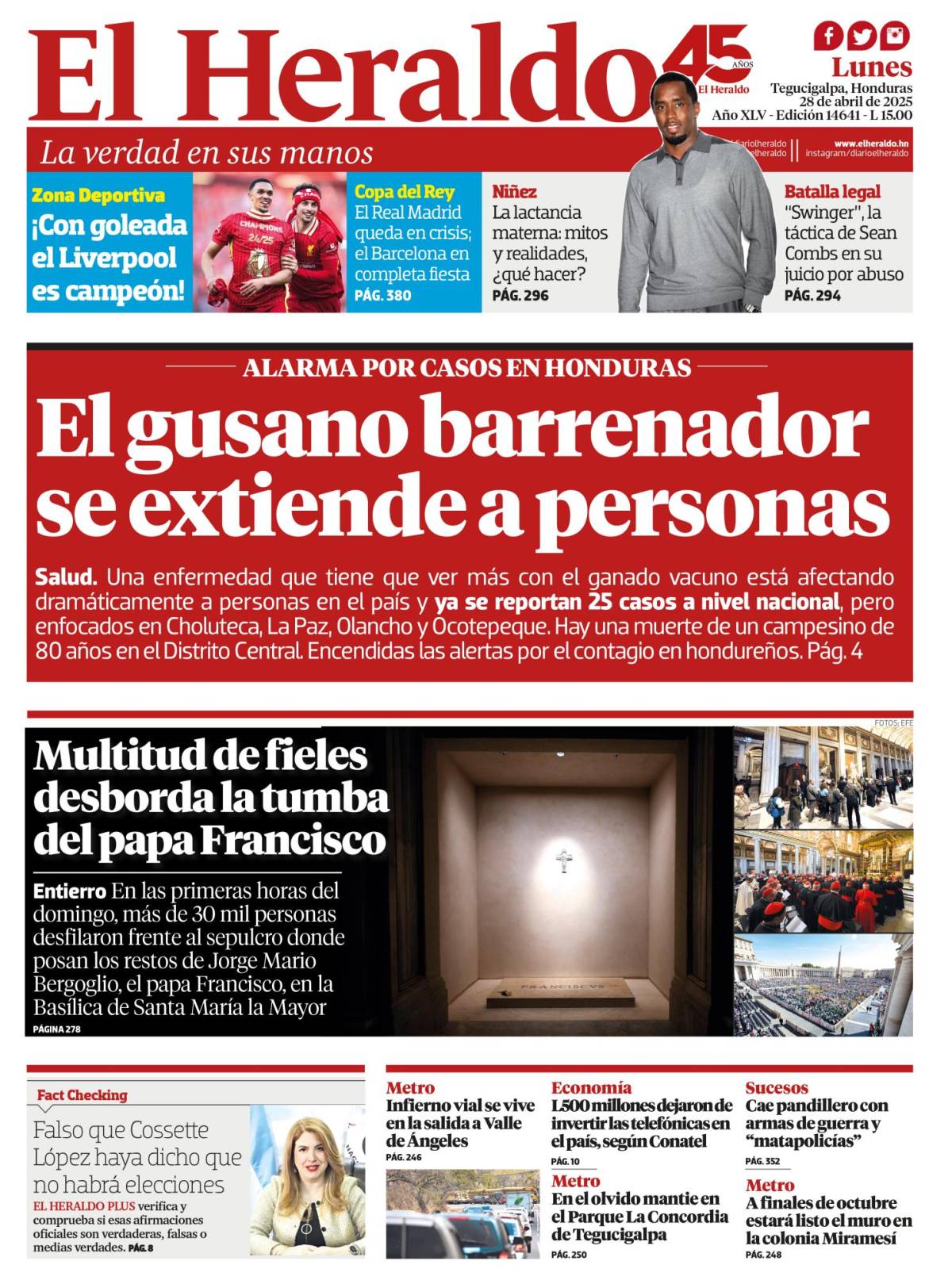 El gusano barrenador se extiende a personas