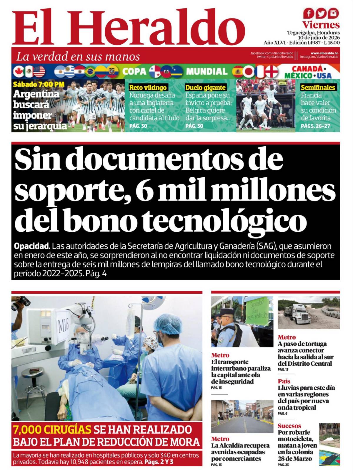 Sin documento de soporte, 6 mil millones del bono tecnológico