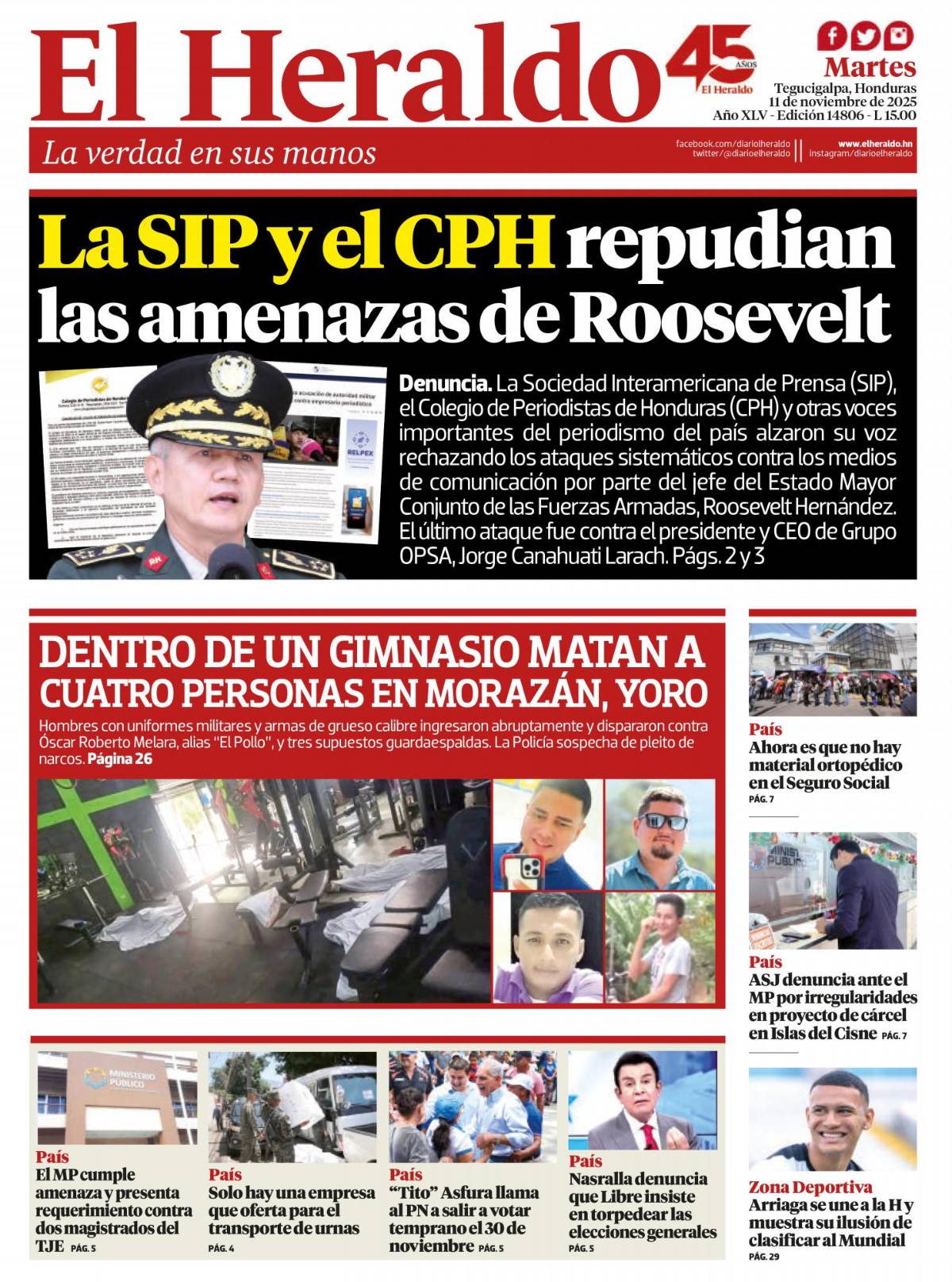 La SIP y el CPH repudian las amenazas de Roosevelt