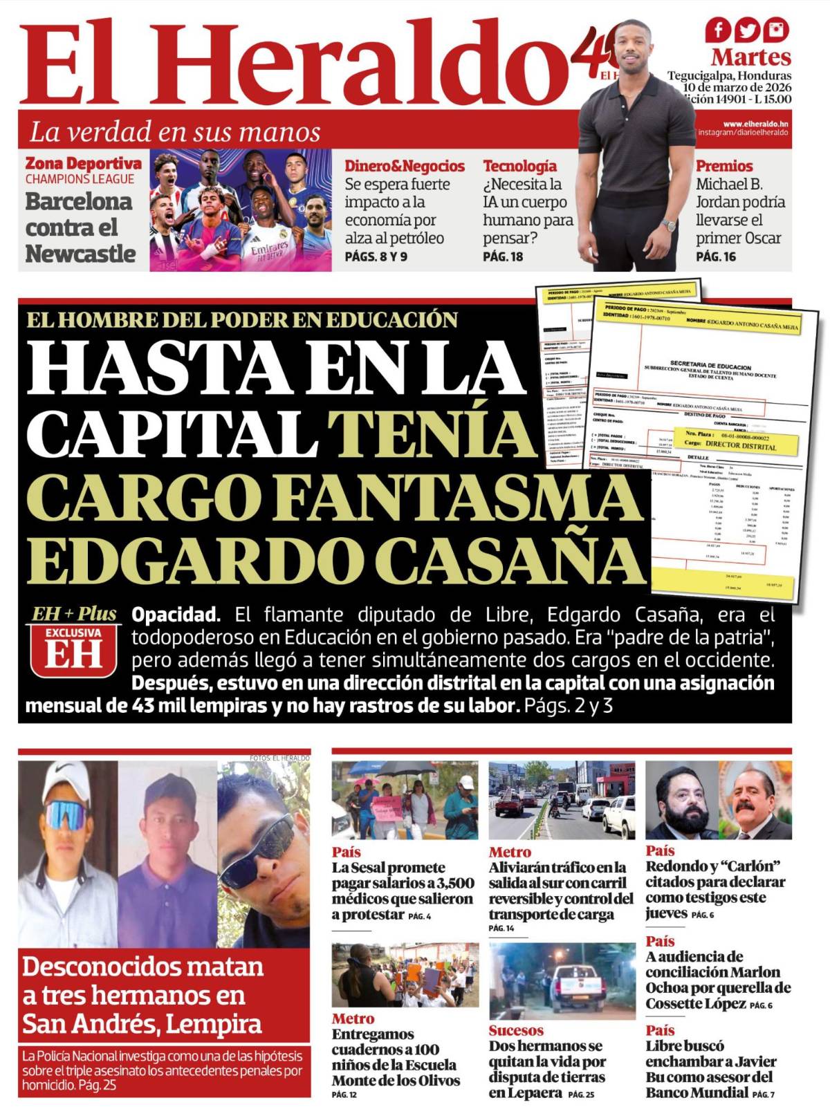 Hasta en la capital tenía cargo fantasma Edgardo Casaña