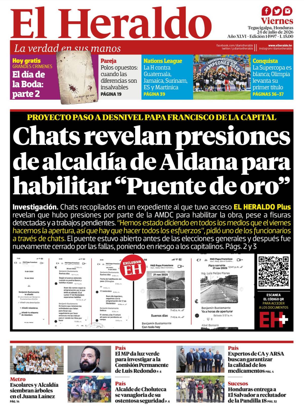Chats revelan presiones de alcaldía de Aldana para habilitar Puente de oro