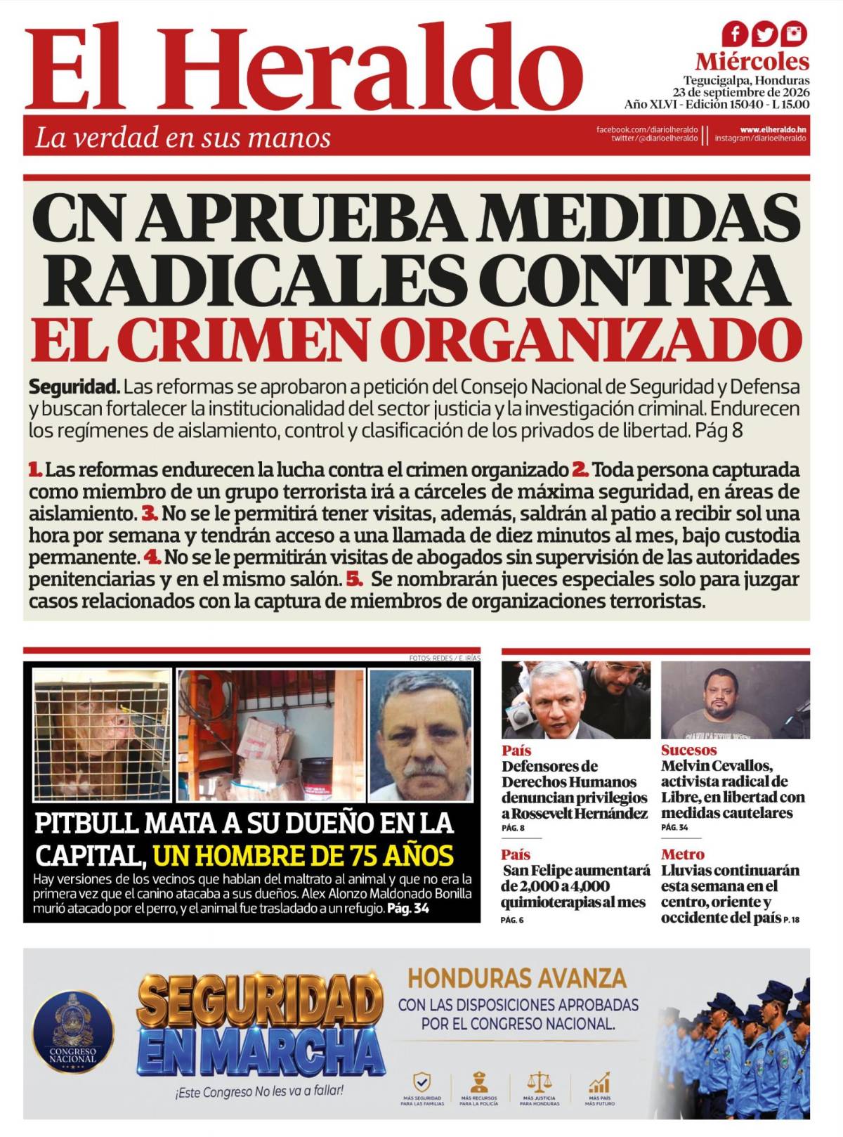 CN aprueba medidas radicales contra el crimen organizado