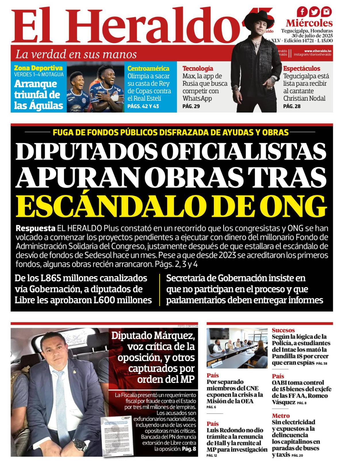 Diputados oficialistas apuran obras tras escándalo de ONG