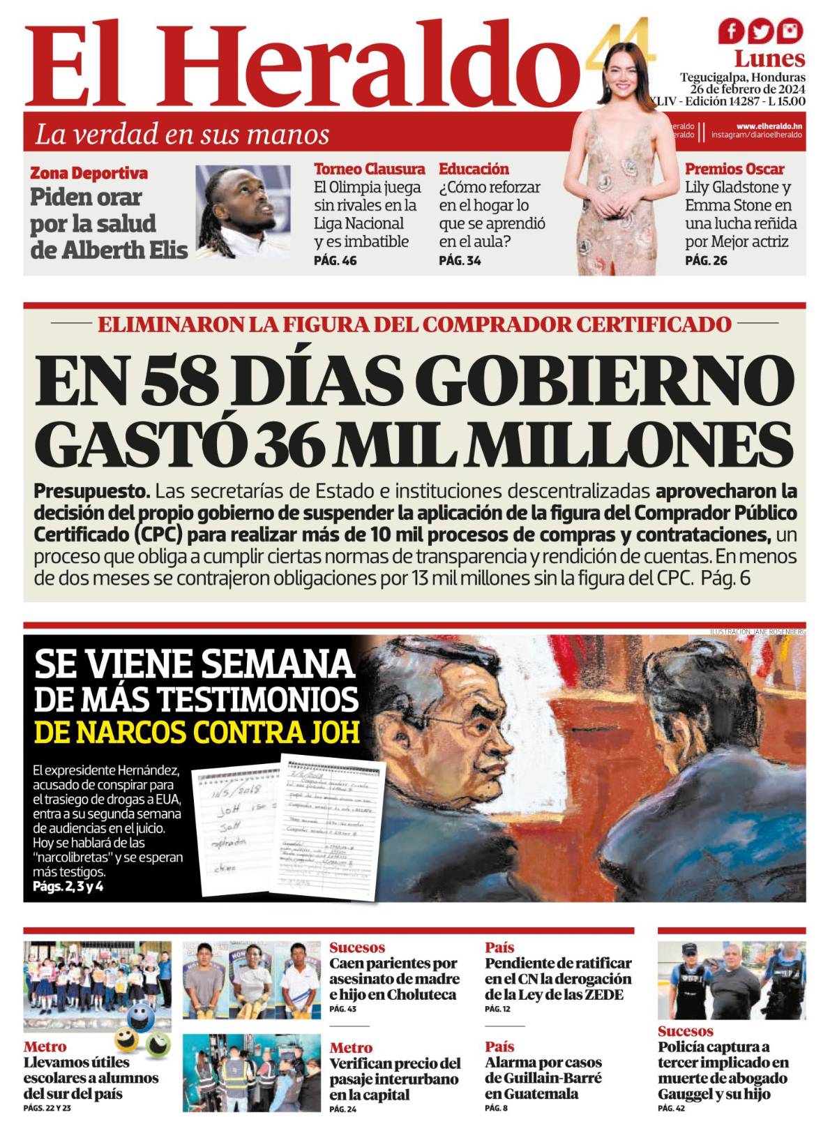 En 58 días gobierno gastó 36 mil millones