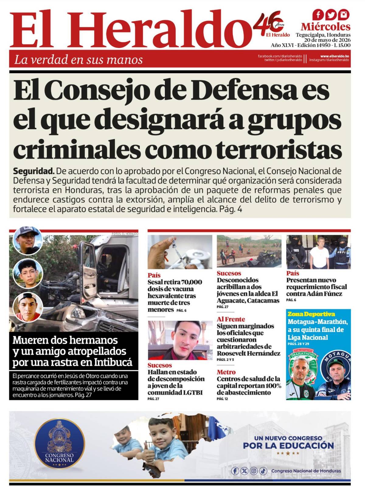 El Consejo de Defensa es el que designará a grupos criminales como terroristas