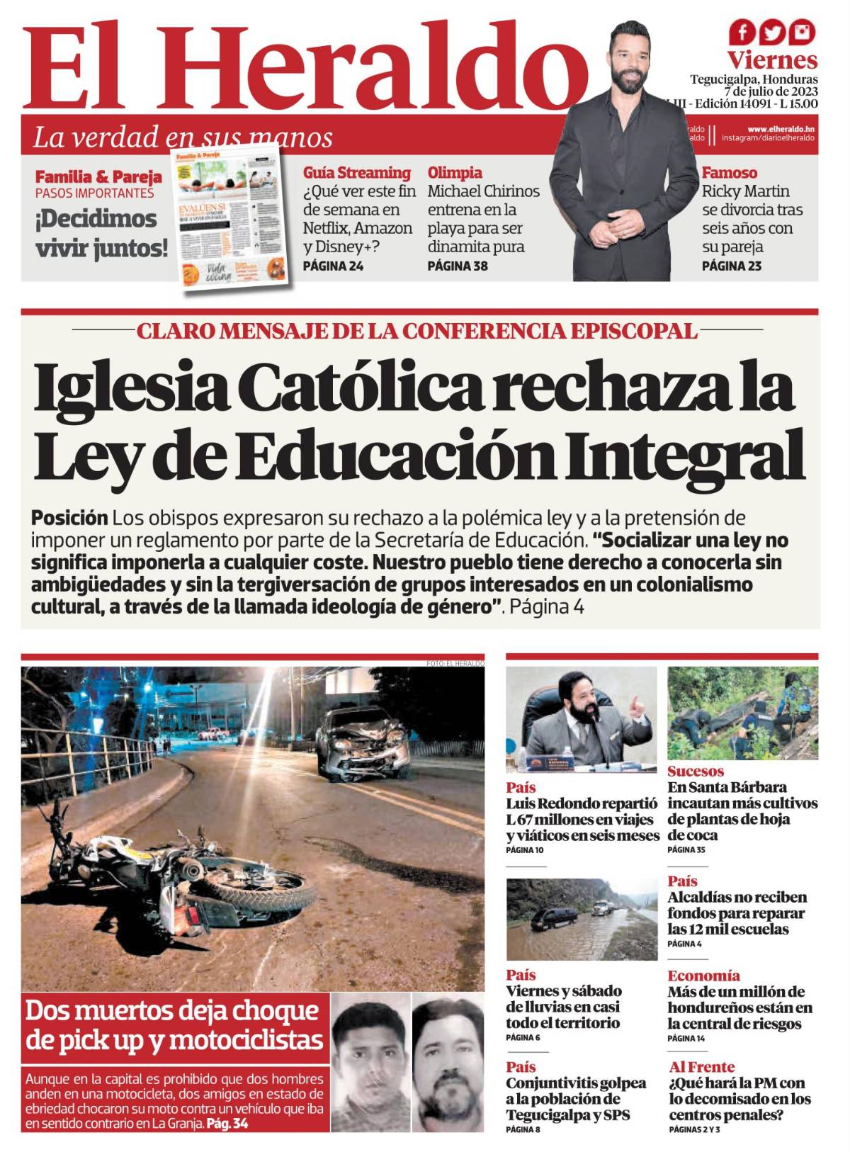 Iglesia Católica rechaza la Ley de Educación Integral