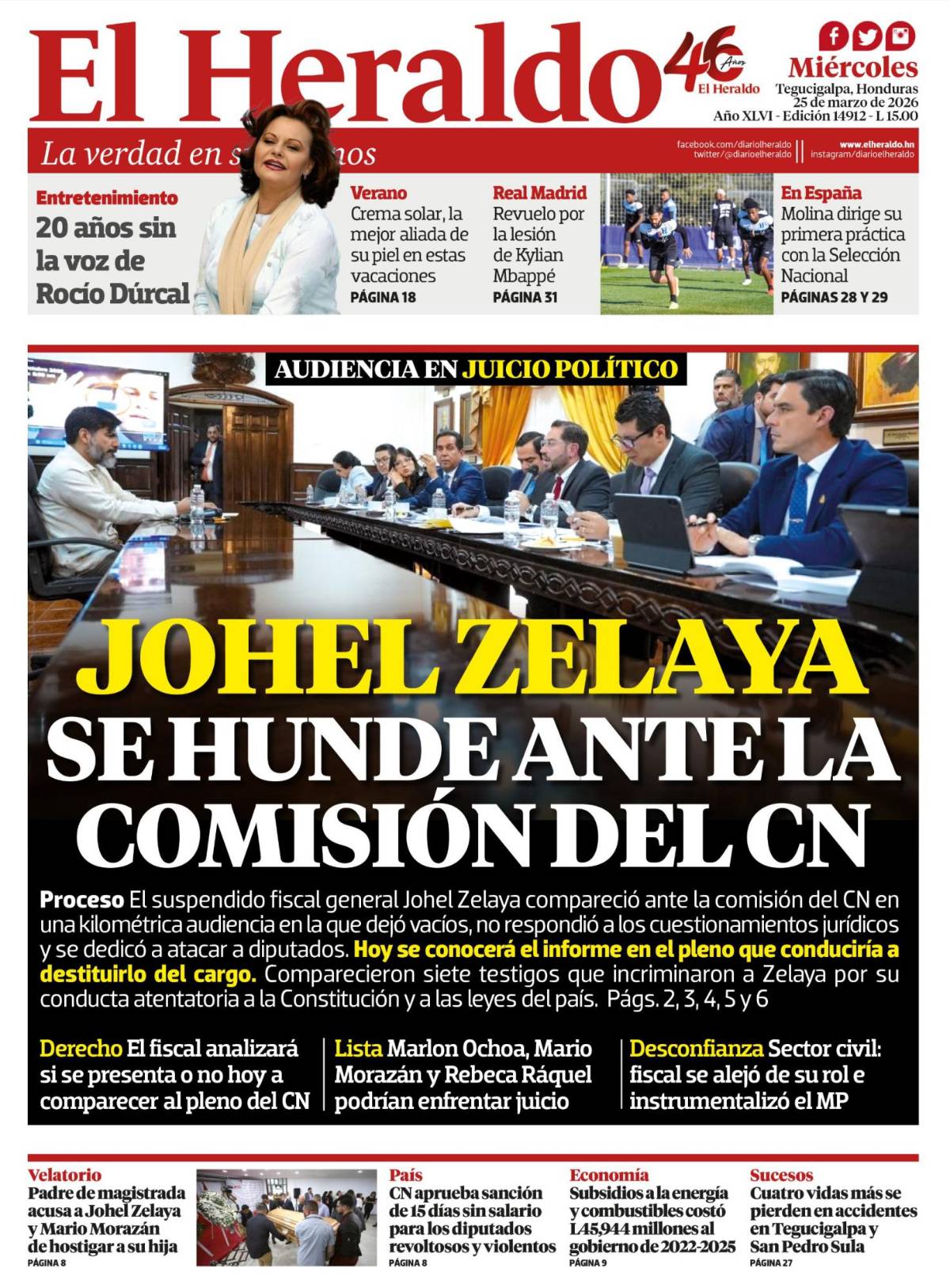 Johel Zelaya se hunde ante la comisión del CN