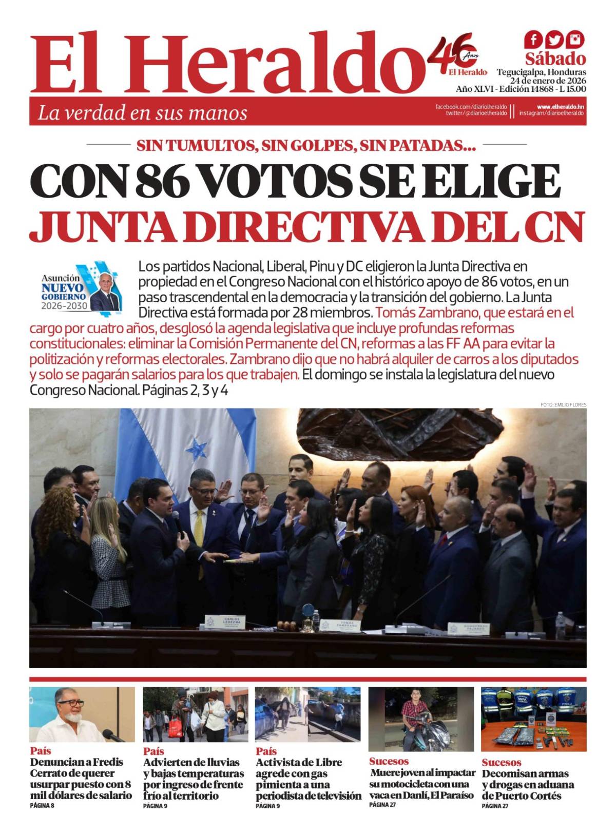 Con 86 votos se elige Junta Directica del CN