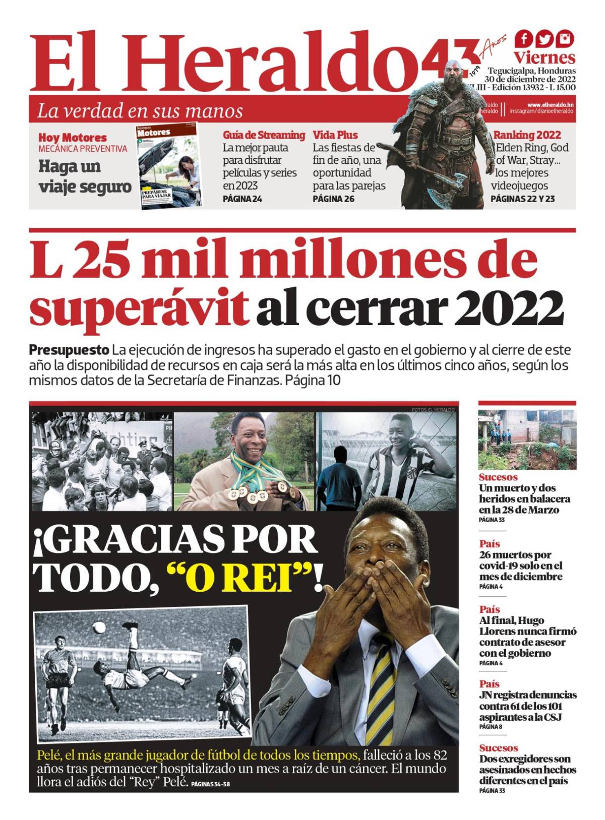 L 25 mil millones de superávit al cerrar 2022