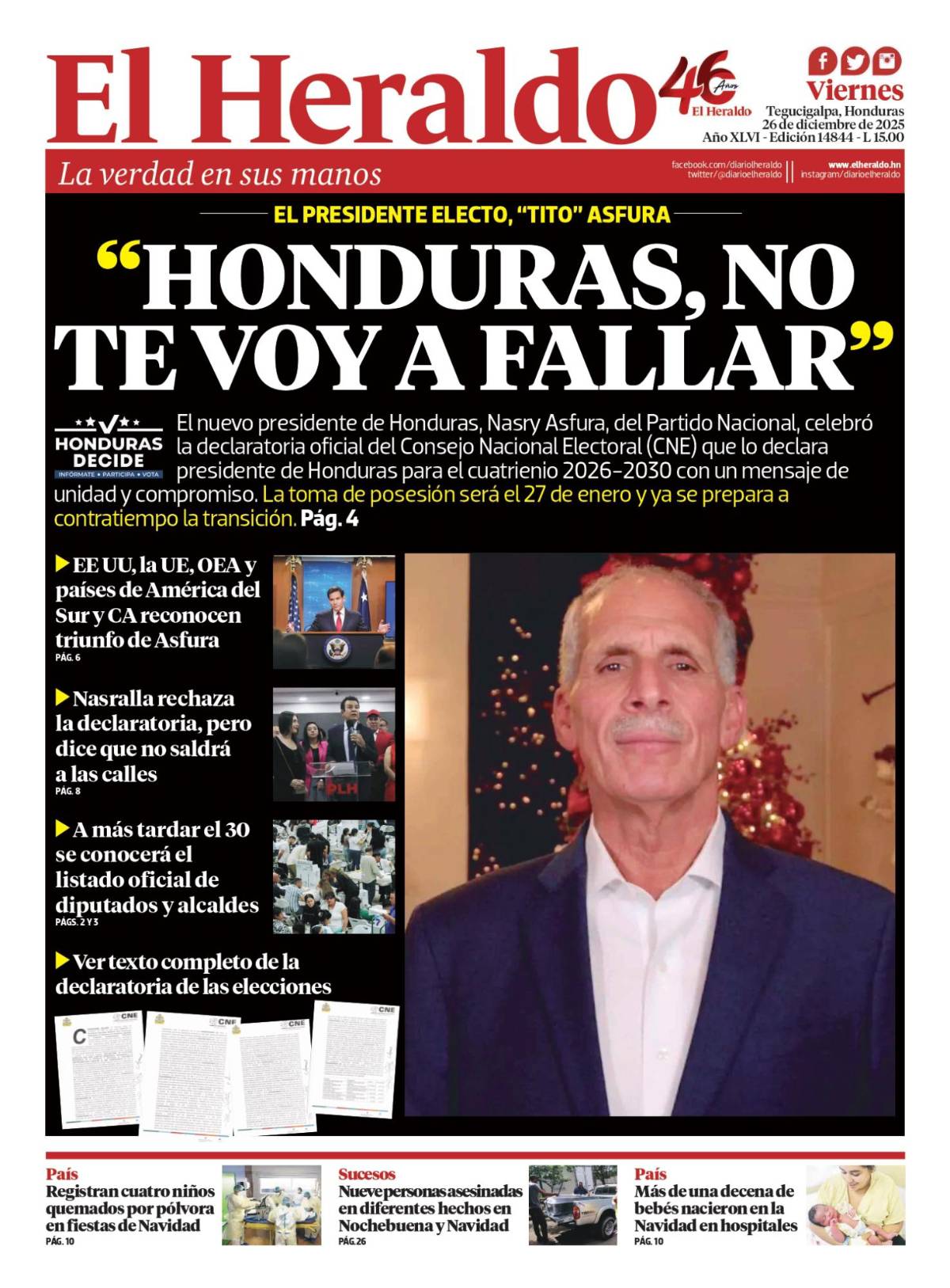 “Honduras, no te voy a fallar”