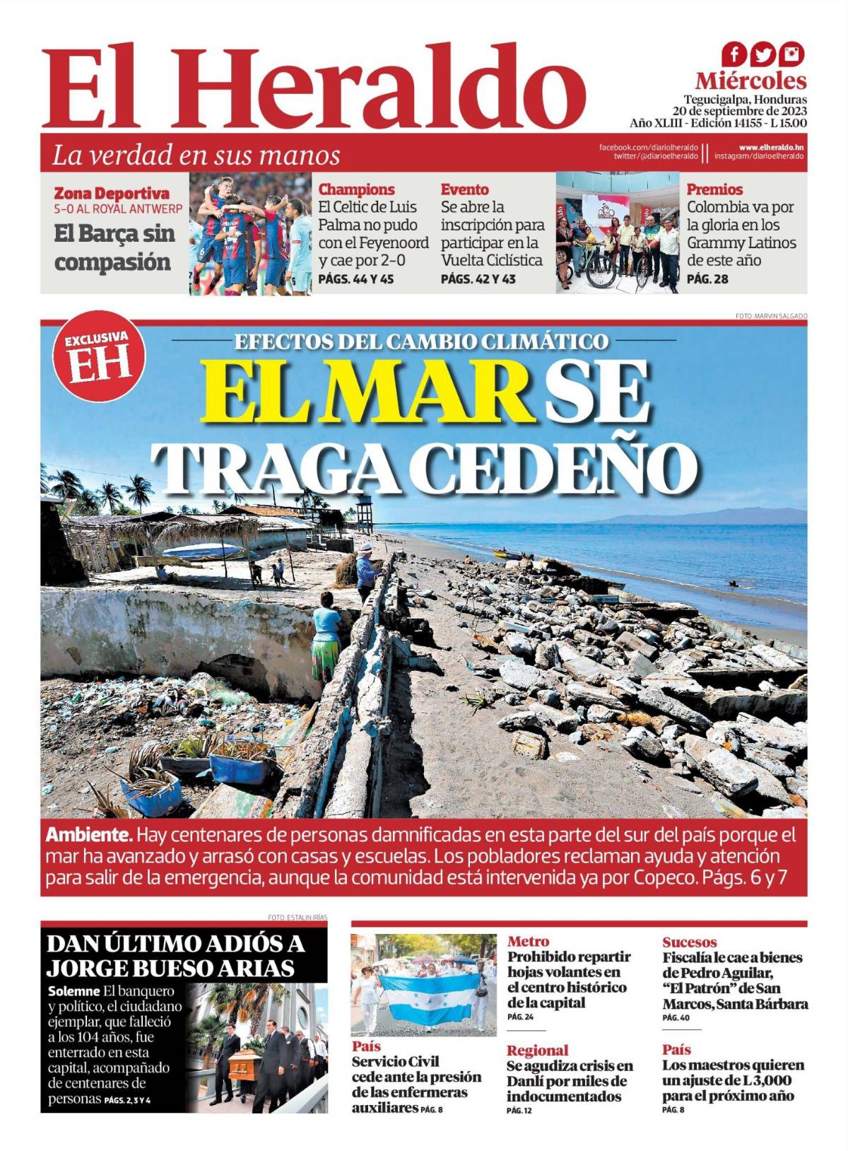 El mar se traga Cedeño